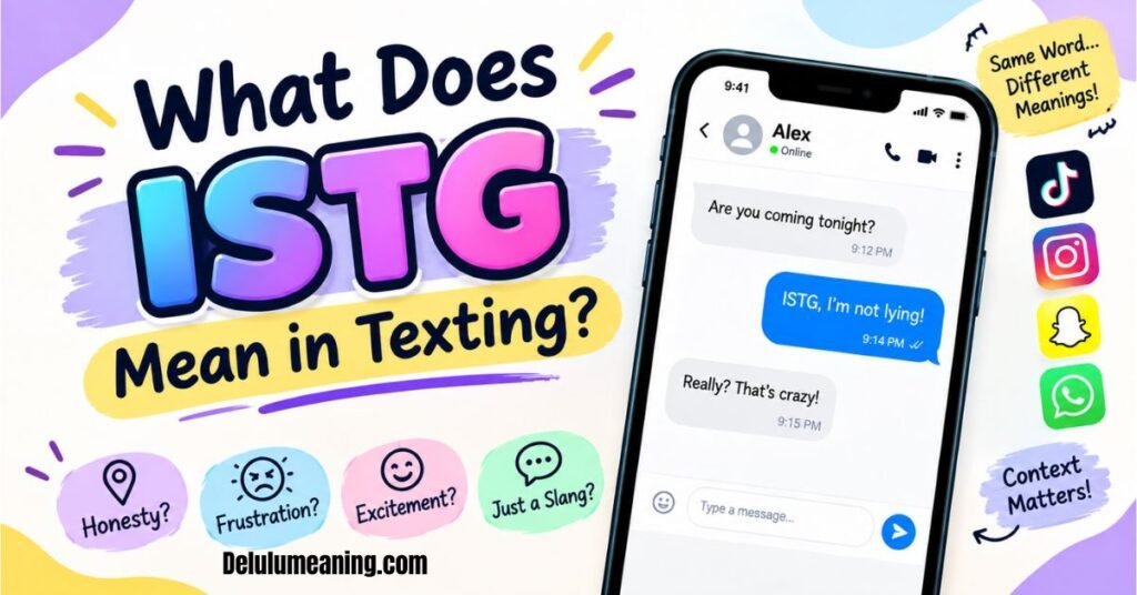 ISTG Meaning in Text: What Does ISTG Mean in Texting & Social Media? 2 What Does ISTG Mean in Texting?