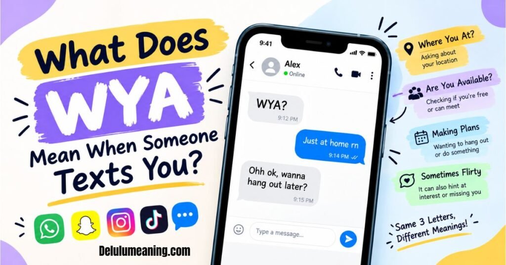 WYA Meaning in Text: What Does WYA Mean in Chat & Social Media? 2 What Does WYA Mean When Someone Texts You?
